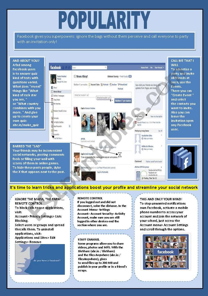 Facebook (3 - 3) worksheet