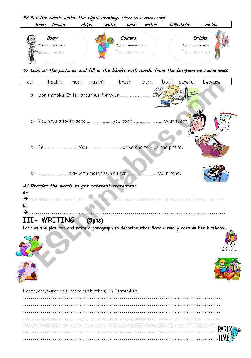 page 2 test4 grade 7 tunisian program