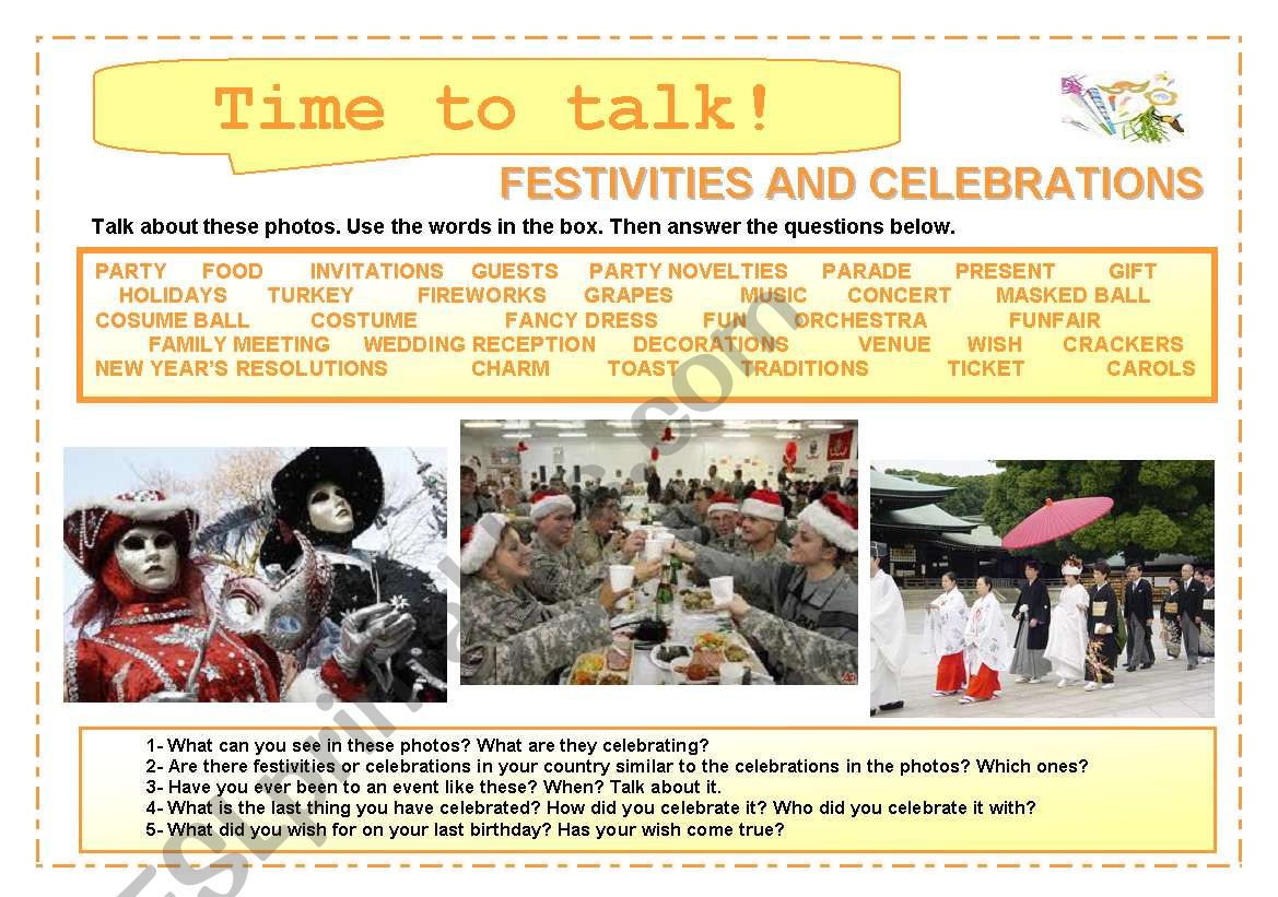 Time to talk (10): Festivities and celebrations