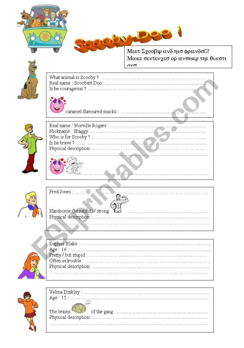 Scooby Doo ! worksheet