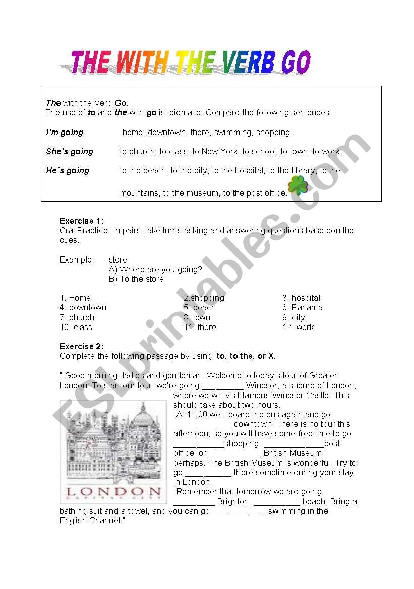 The with the Verb Go worksheet
