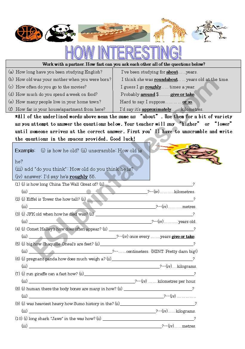 How Interesting worksheet