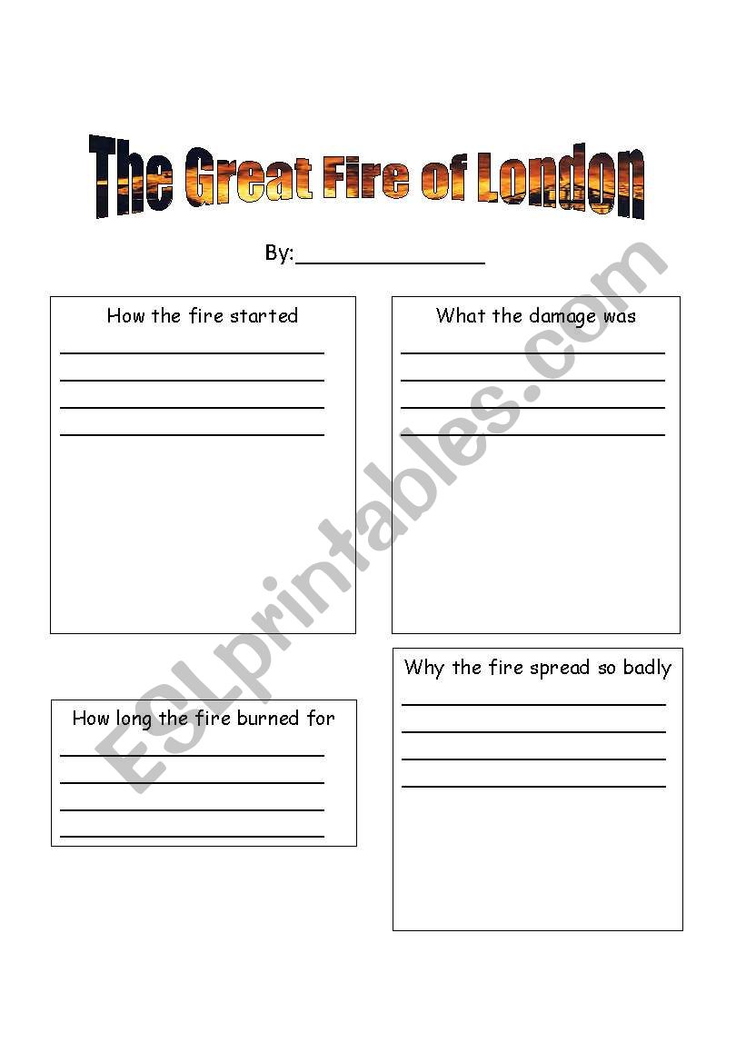 Great fire of London explanation poster template