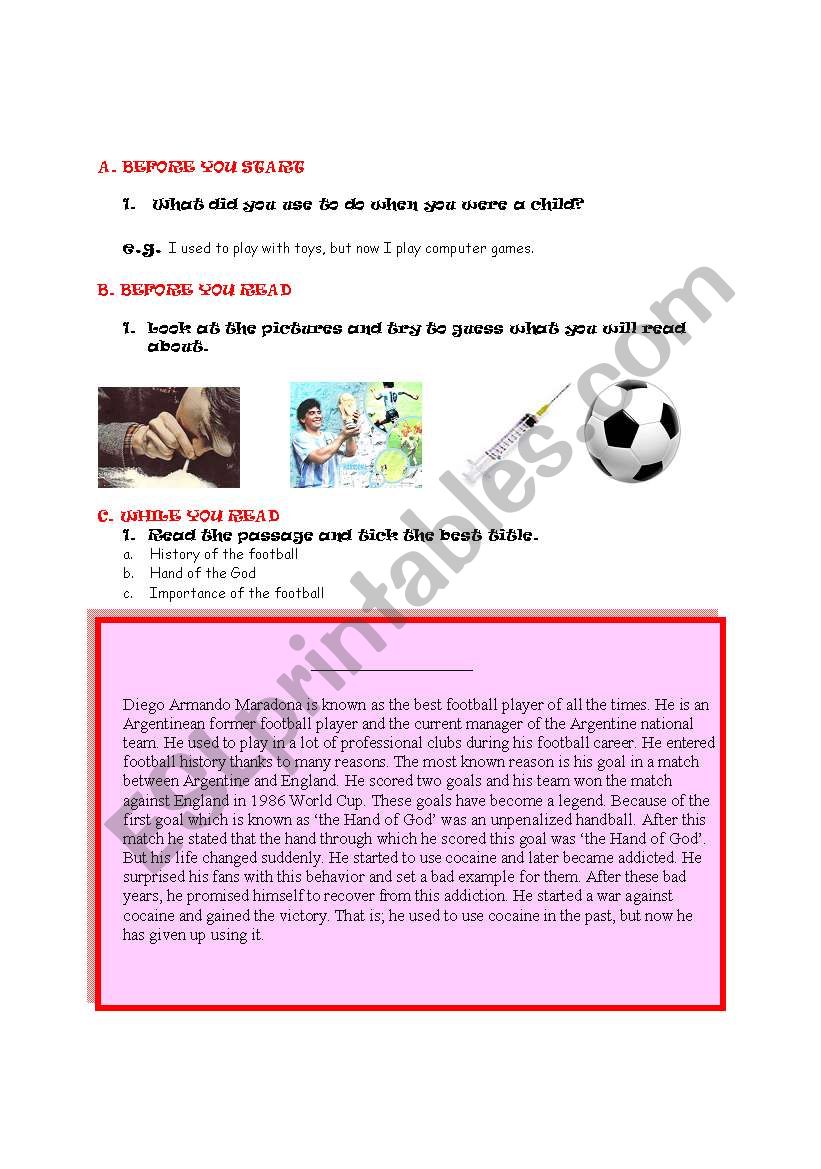 used to exercises worksheet