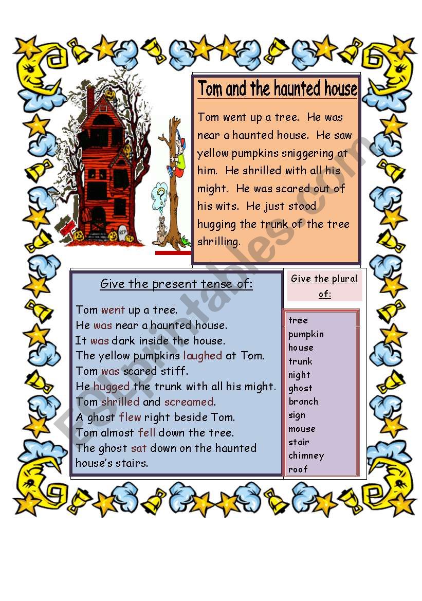 Tom and the haunted house worksheet