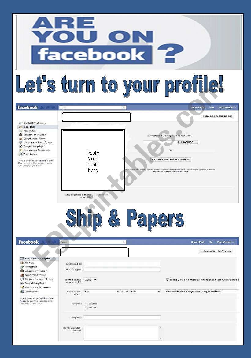 Lets turn to your profile!  worksheet