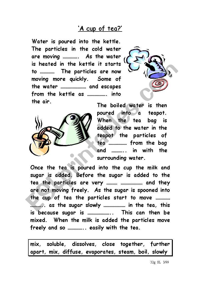 States of matter worksheet