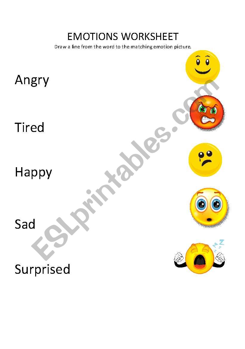 Emotions Match-Up worksheet