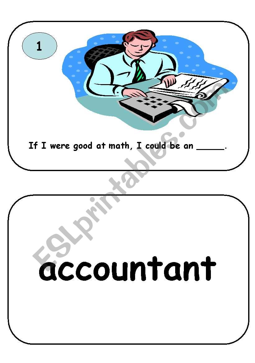 Jobs Flash Cards set 2 worksheet