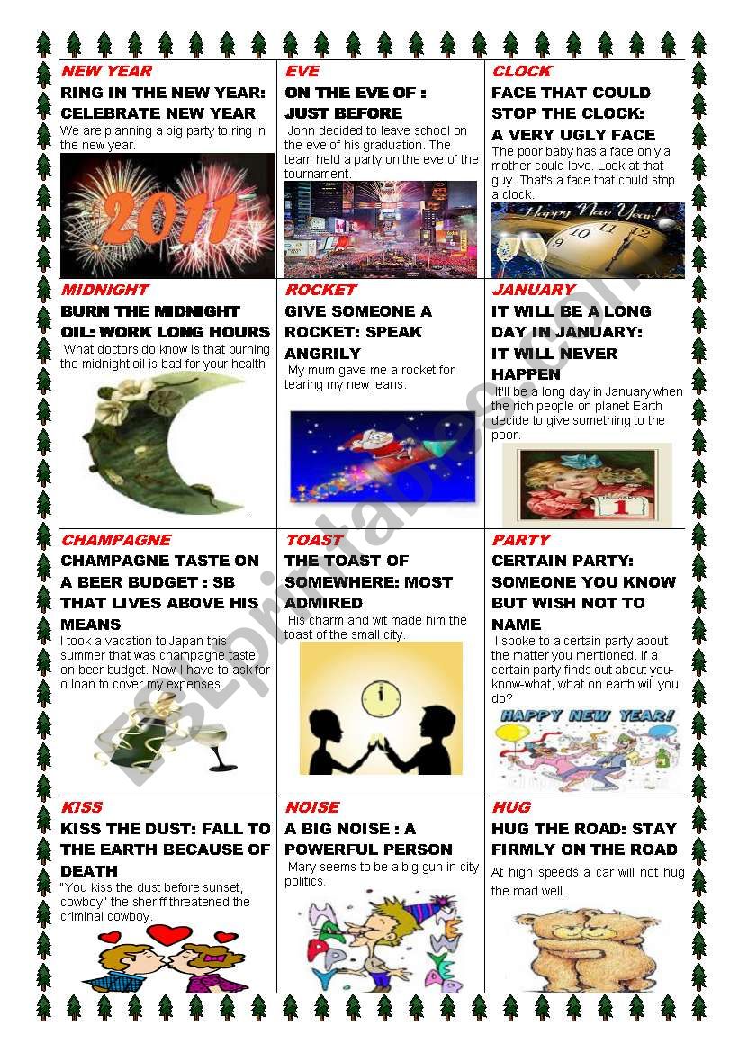 NEW YEAR/IDIOMS worksheet