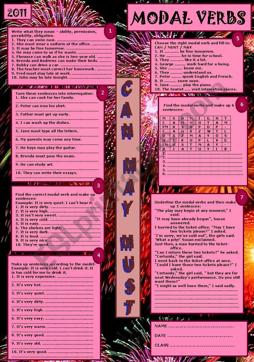 Modal Verbs worksheet