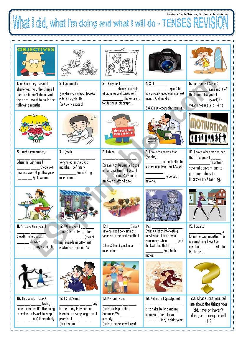 VERB TENSES 1 - PiCtUrE StOrY!!