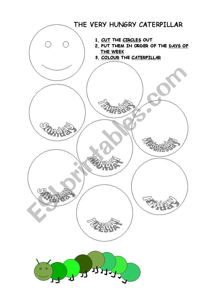 The Hungry Caterpillar worksheet
