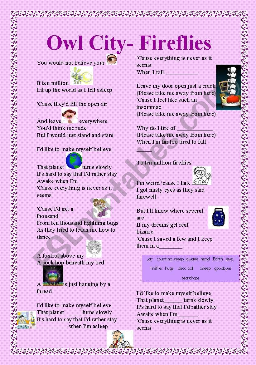 fireflies listening comprehension
