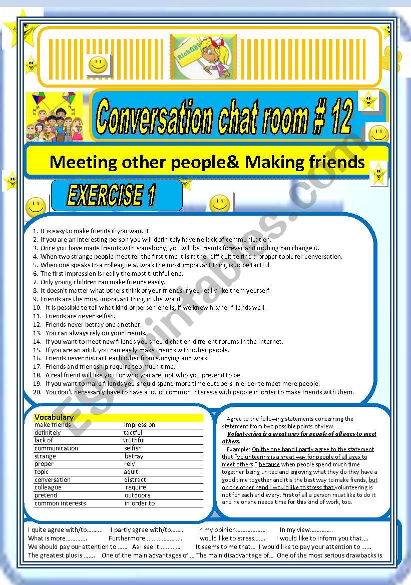 Converstaion Chat room #12 Making Friends