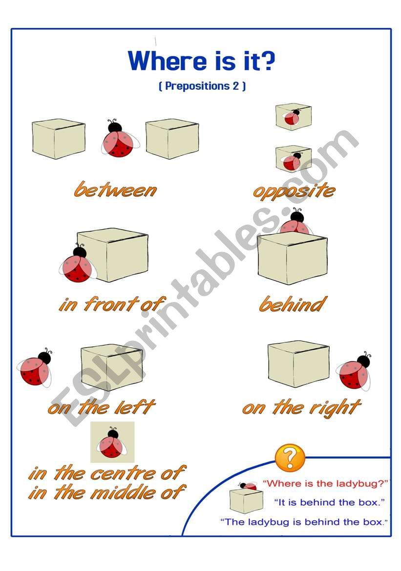 Prepositions Part 2 worksheet