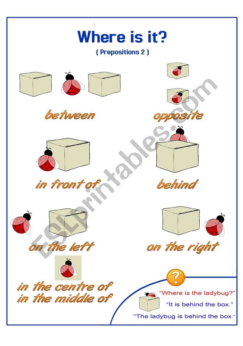Prepositions Part 2 worksheet