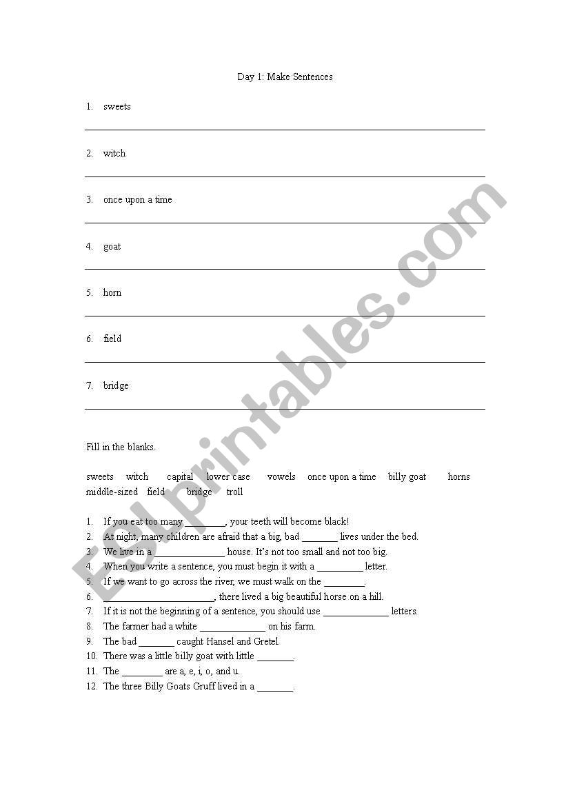 Vocabulary Words 1 worksheet