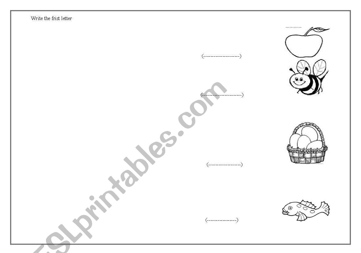 frist letter worksheet