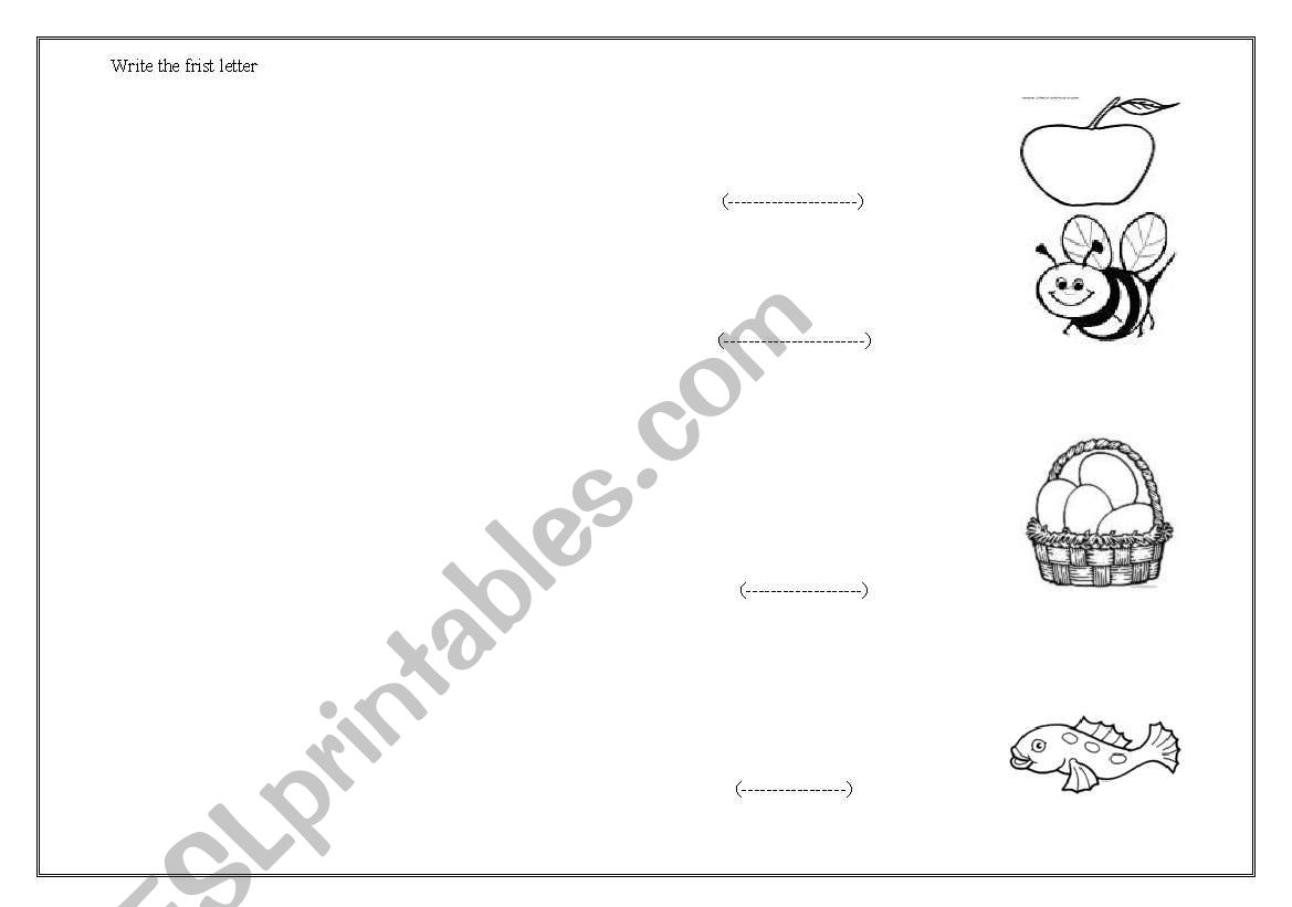 frist letter worksheet