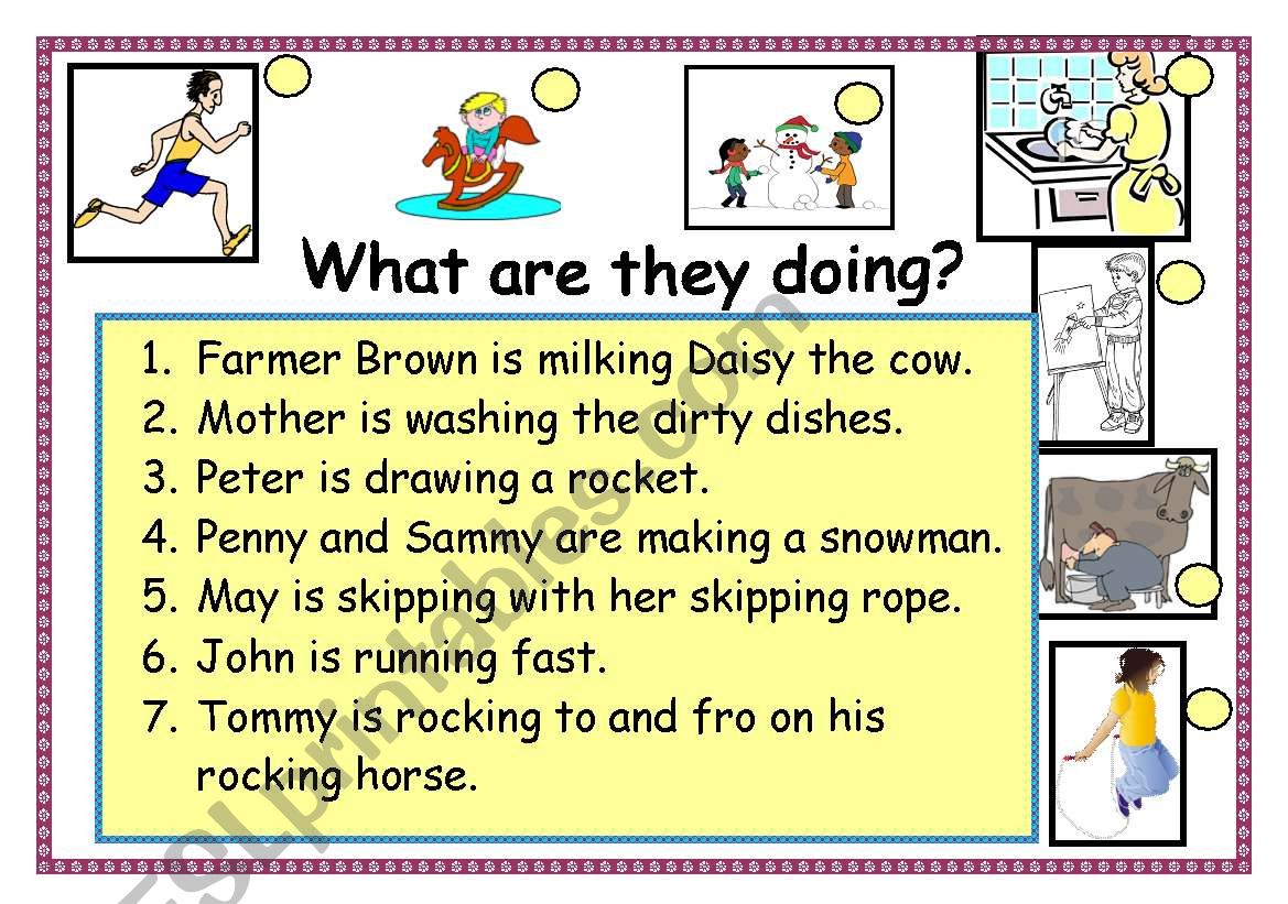 What are they doing now? worksheet