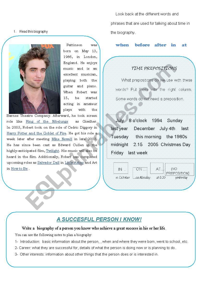 A successful person! worksheet