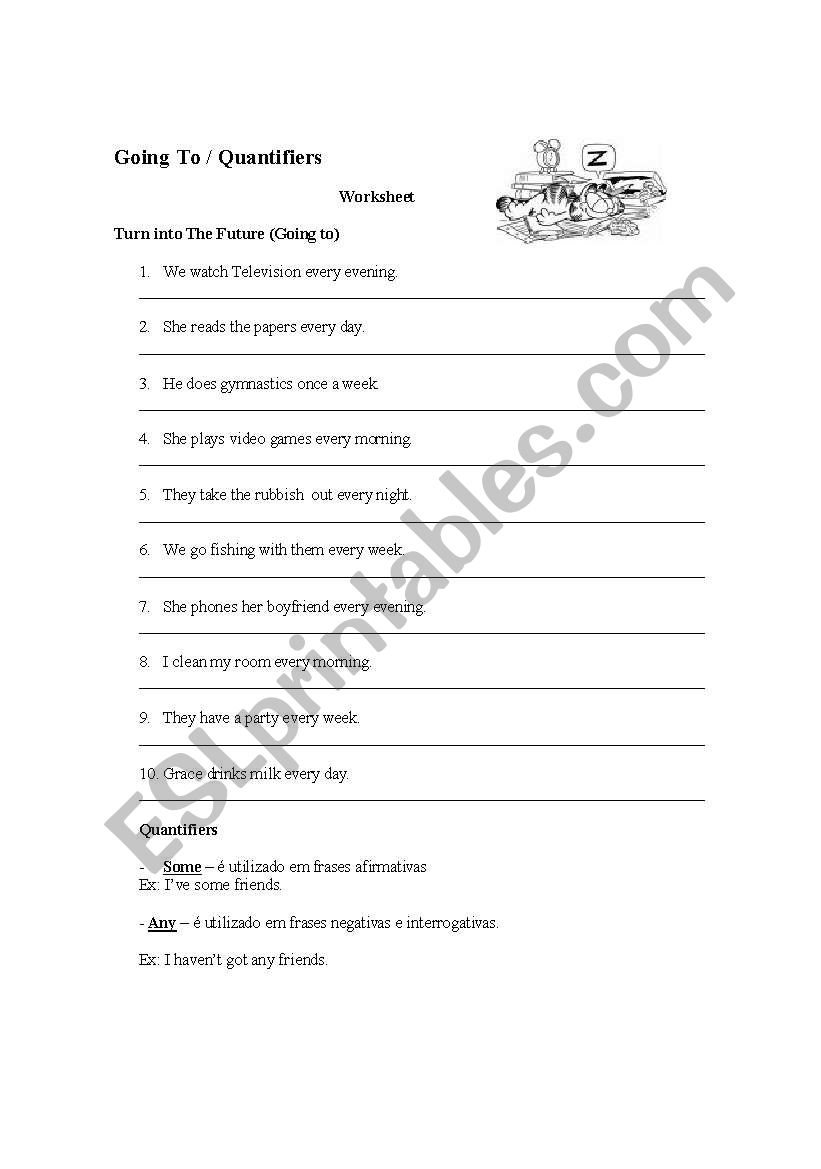 going to / quantifiers worksheet