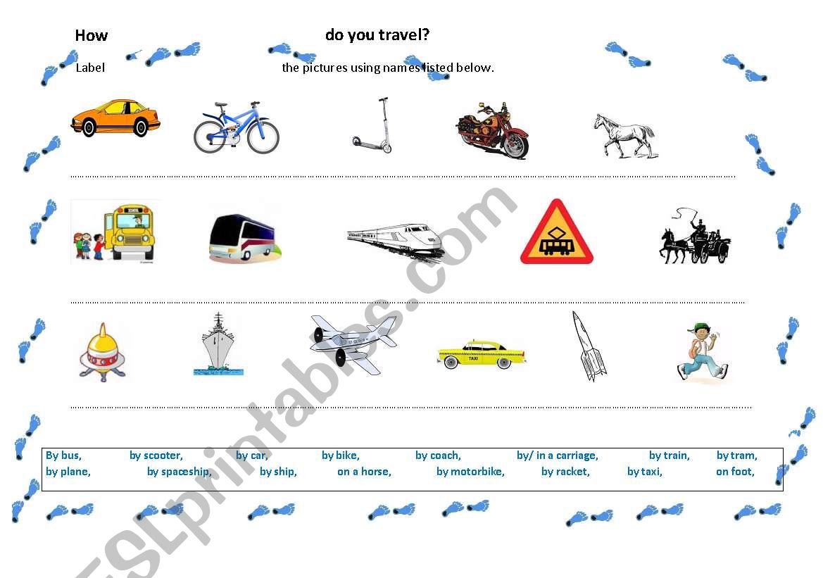 HOW DO YOU TRAVEL? worksheet