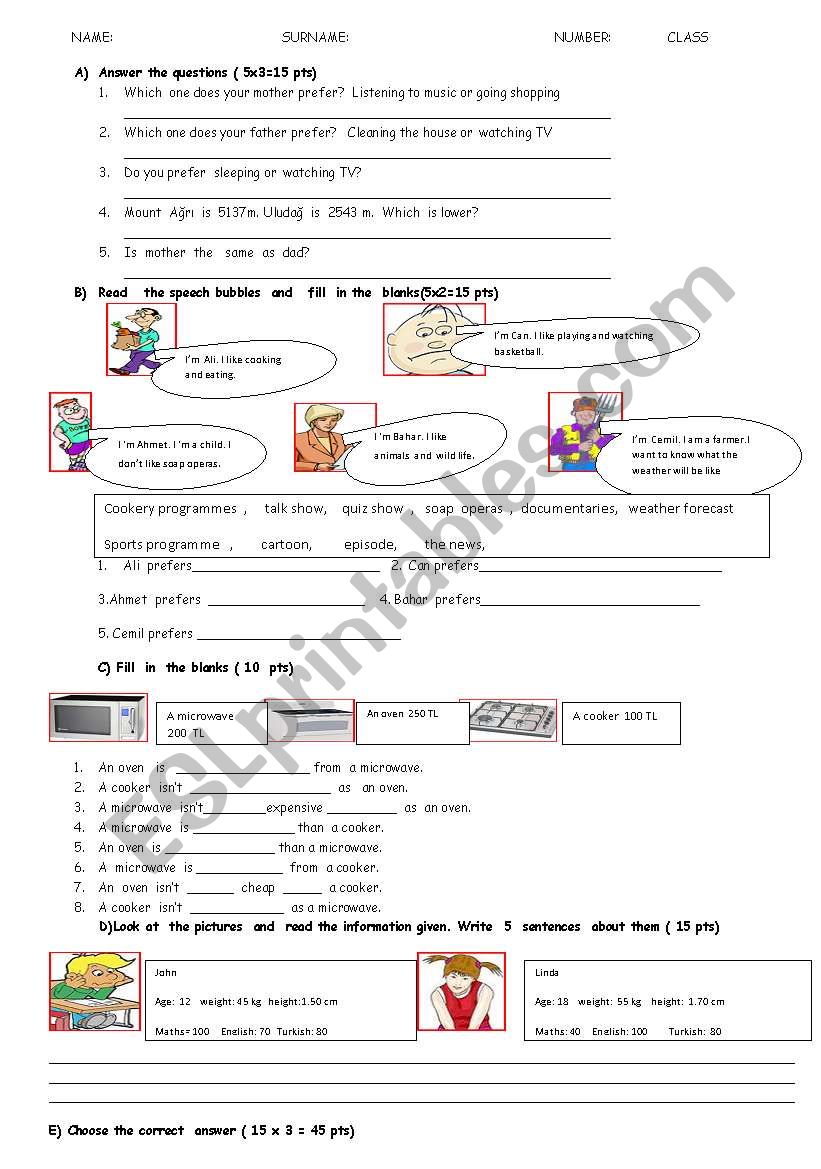 evaluation  worksheet