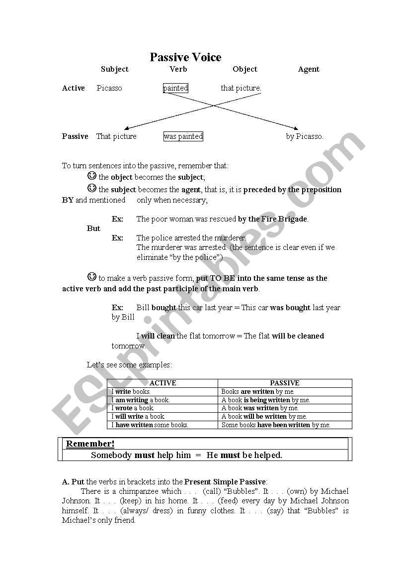 Passive Voice worksheet