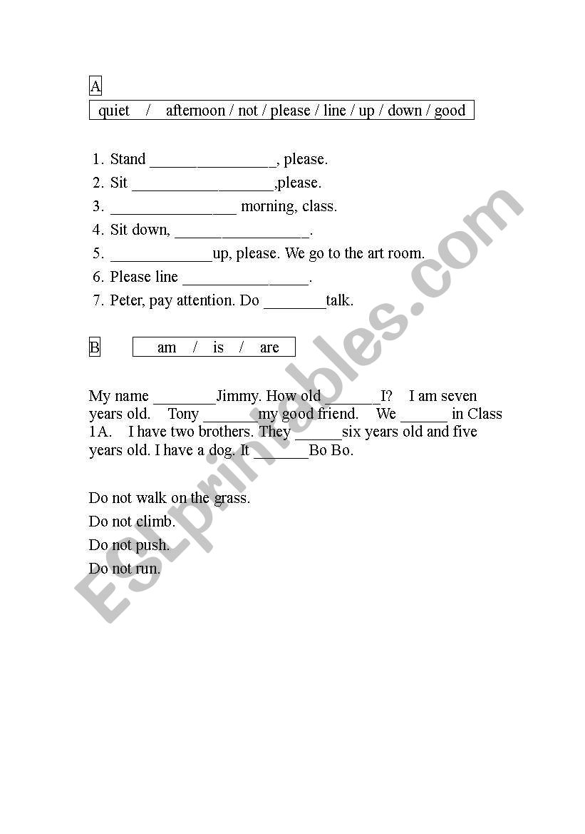 english worksheets primary one english