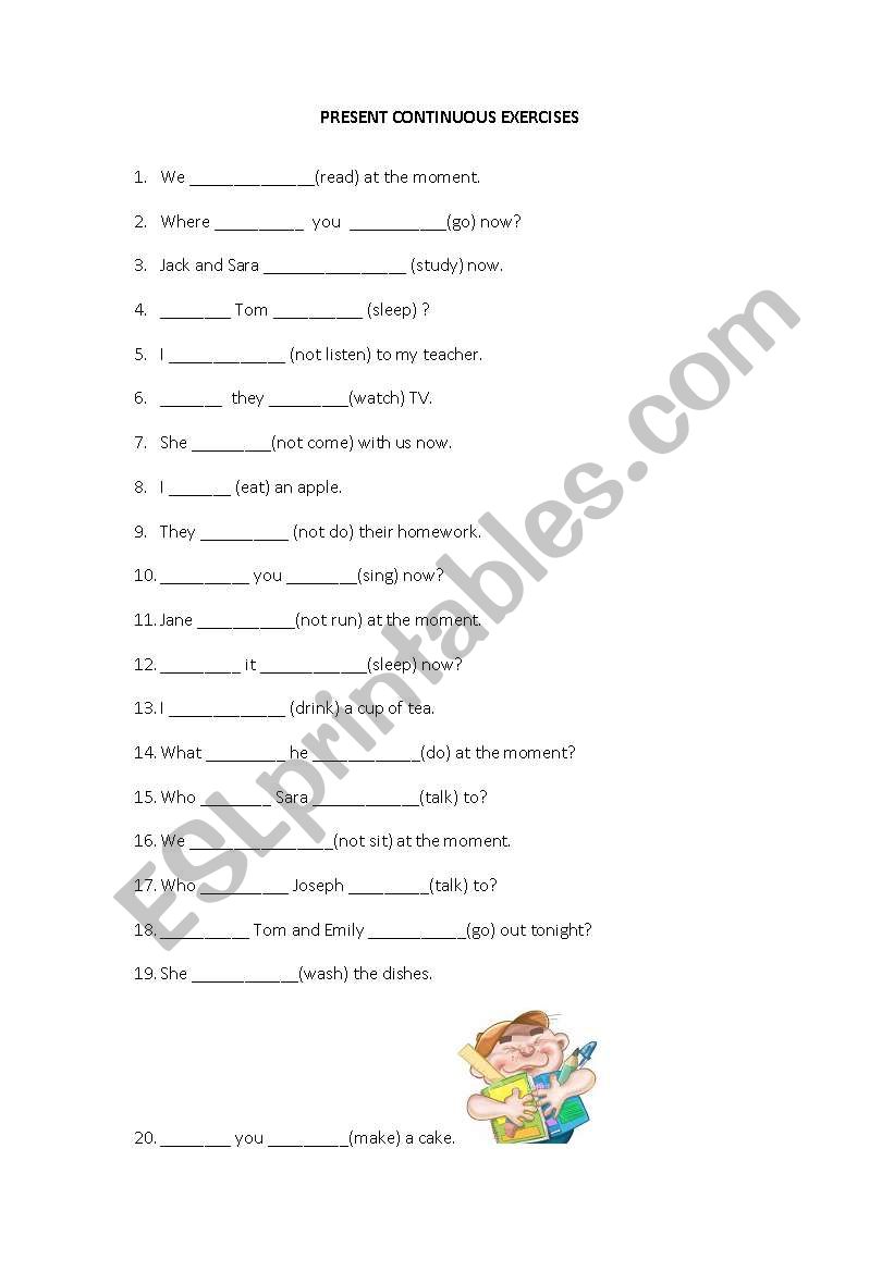 Present Continuous.. worksheet