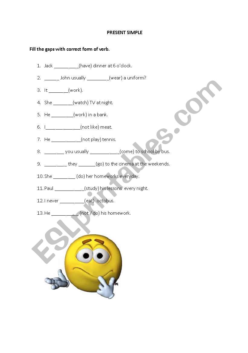 Present Simple worksheet