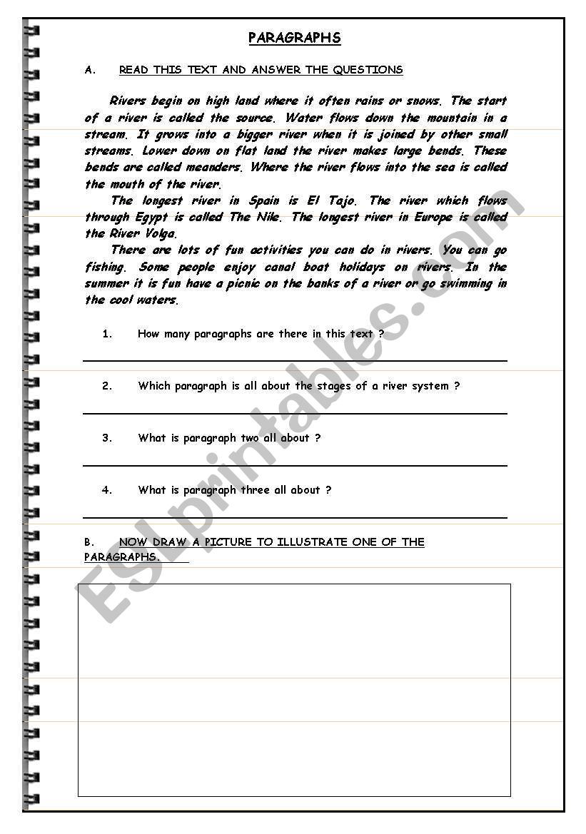 PARAGRAPHS worksheet