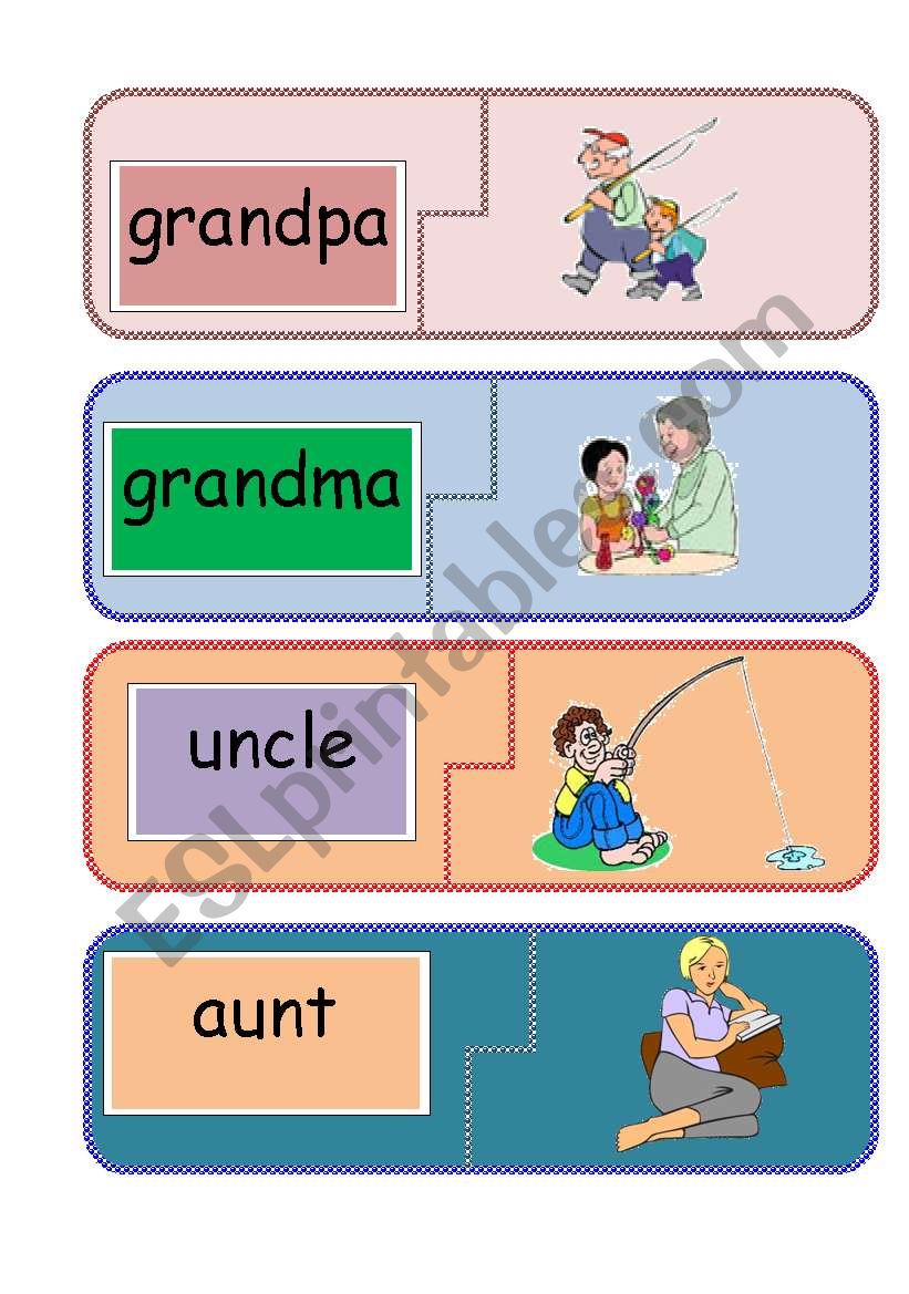 family word to picture jigsaw 1