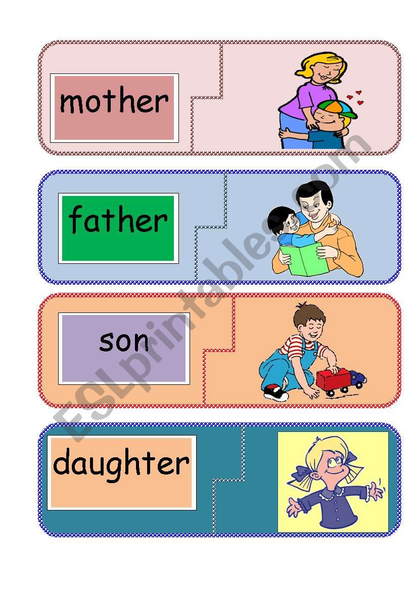 family word to picture jigsaw 1