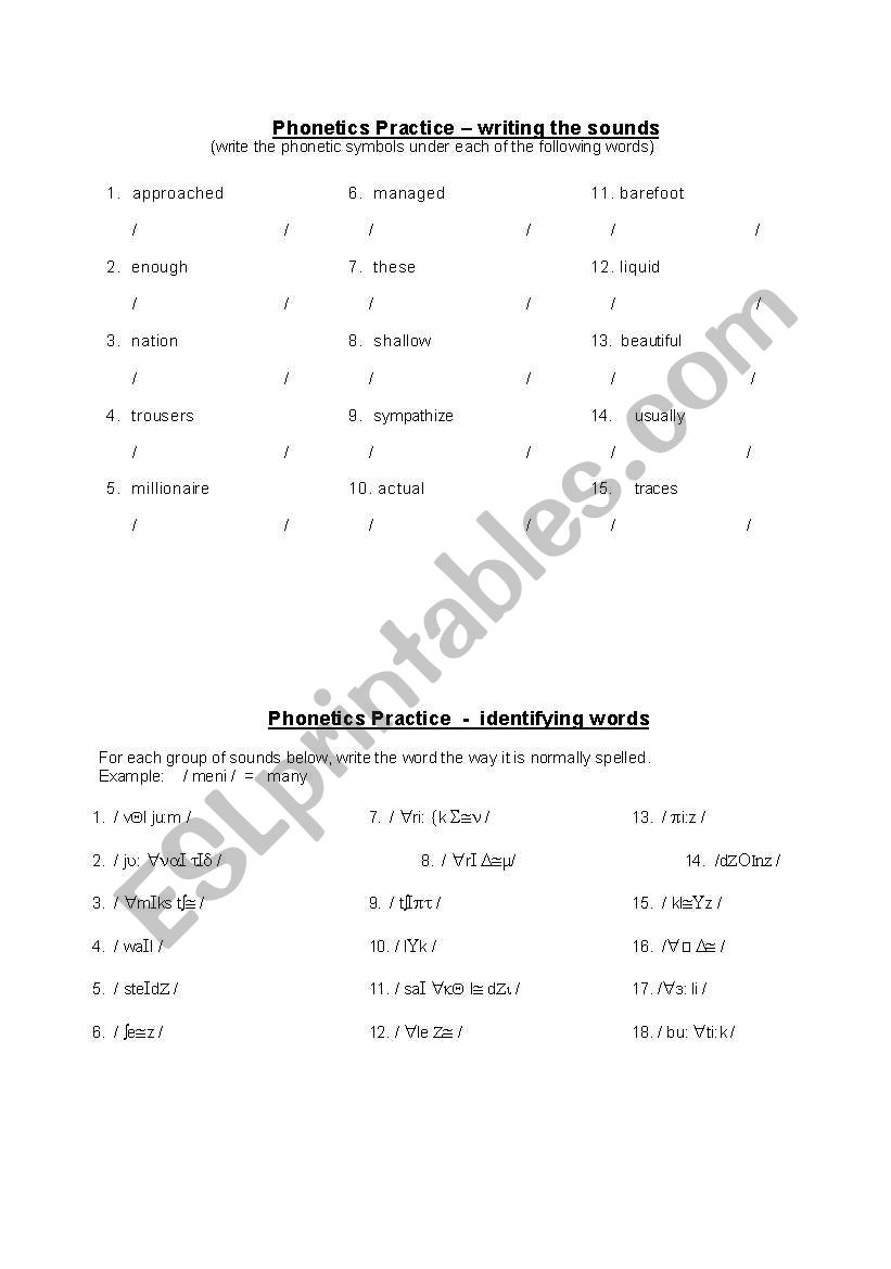 pronunciation quiz worksheet