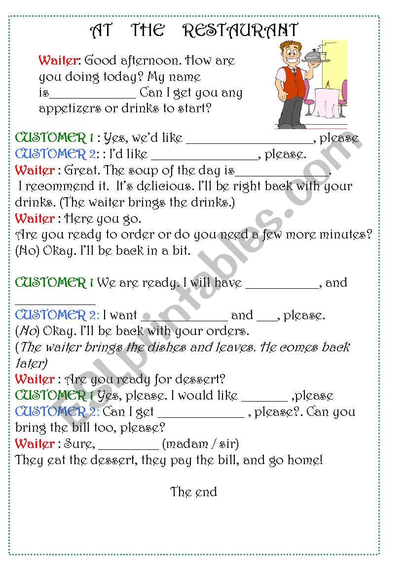 Orders worksheet