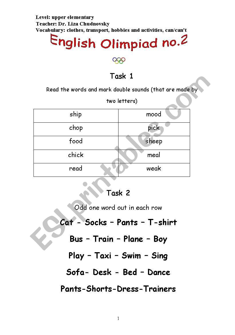 Test no.2 for upper-elementaries