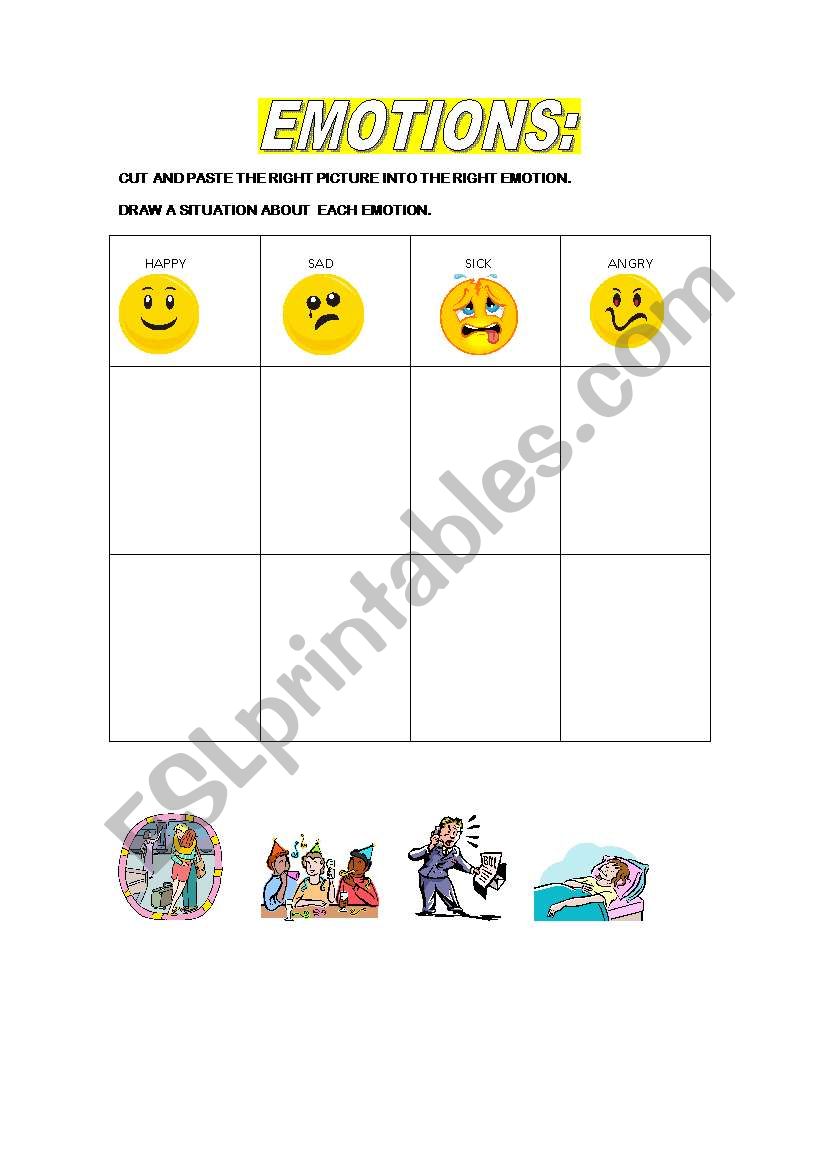 EMOTIONS worksheet