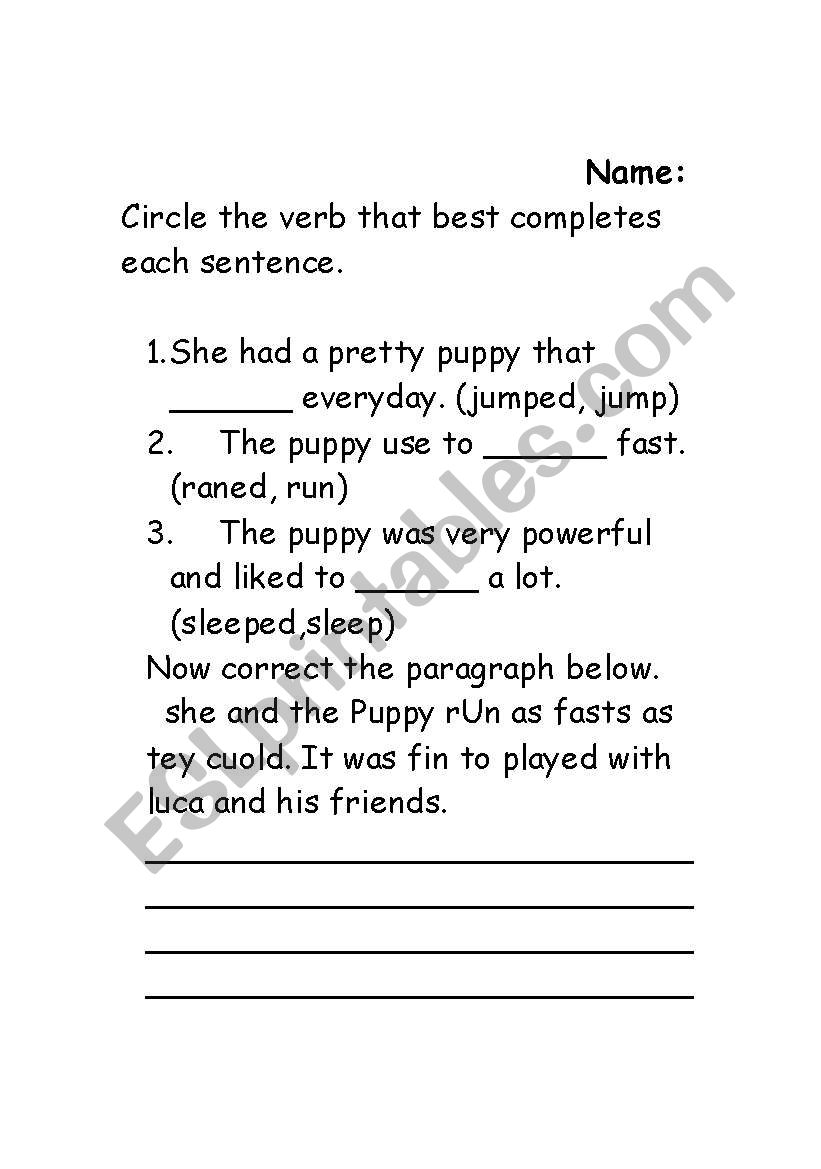 grammar checking skills worksheet