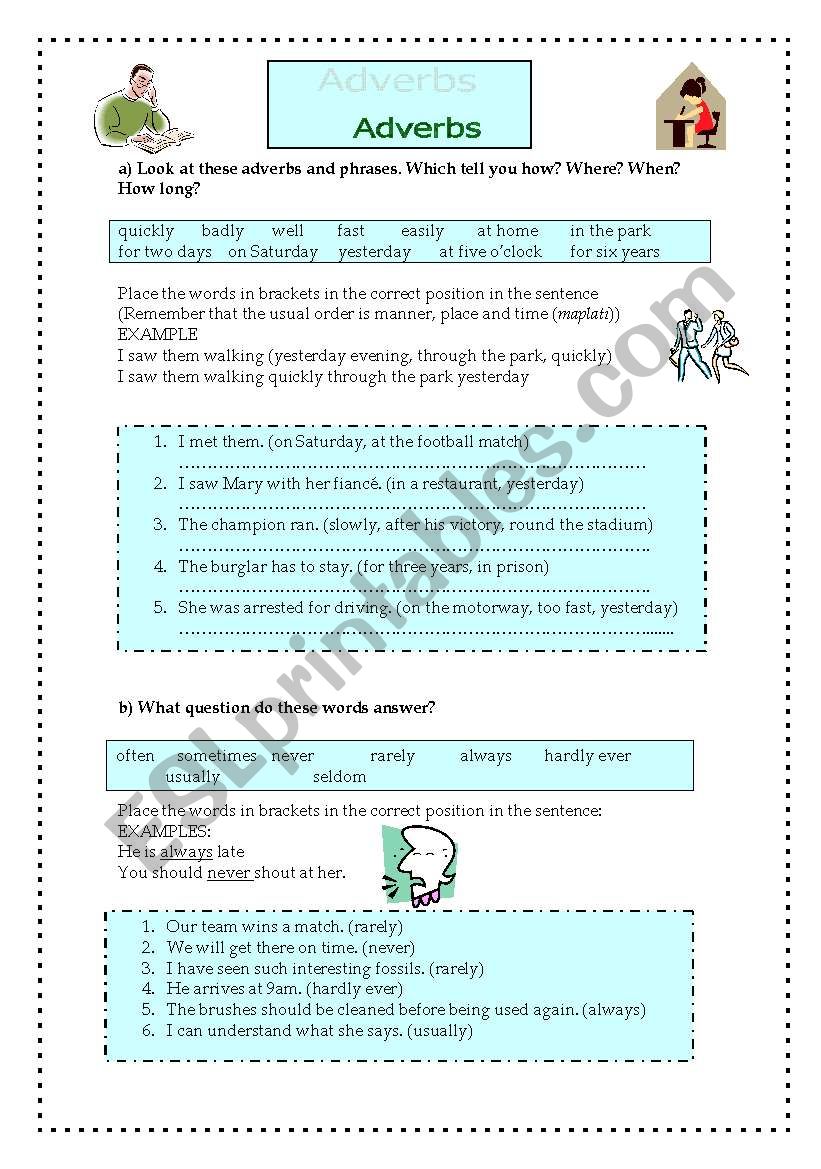 Adverbs  worksheet