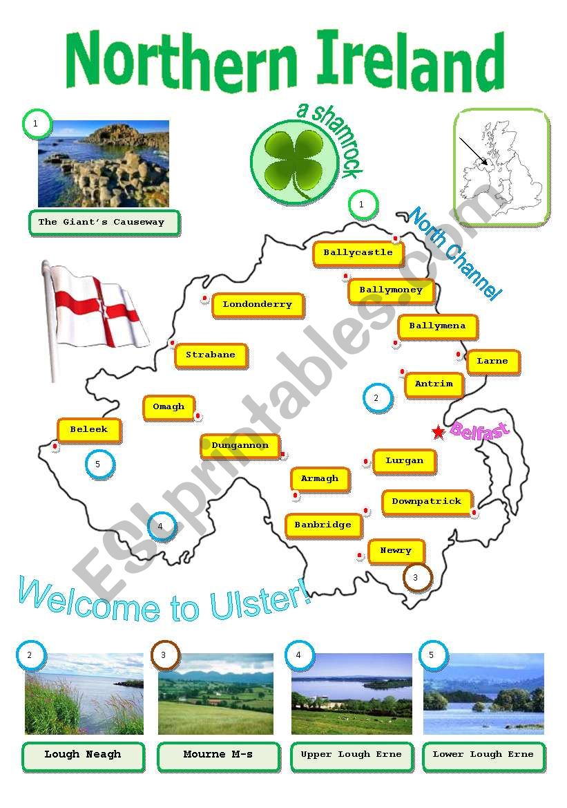 Northern Ireland:map worksheet