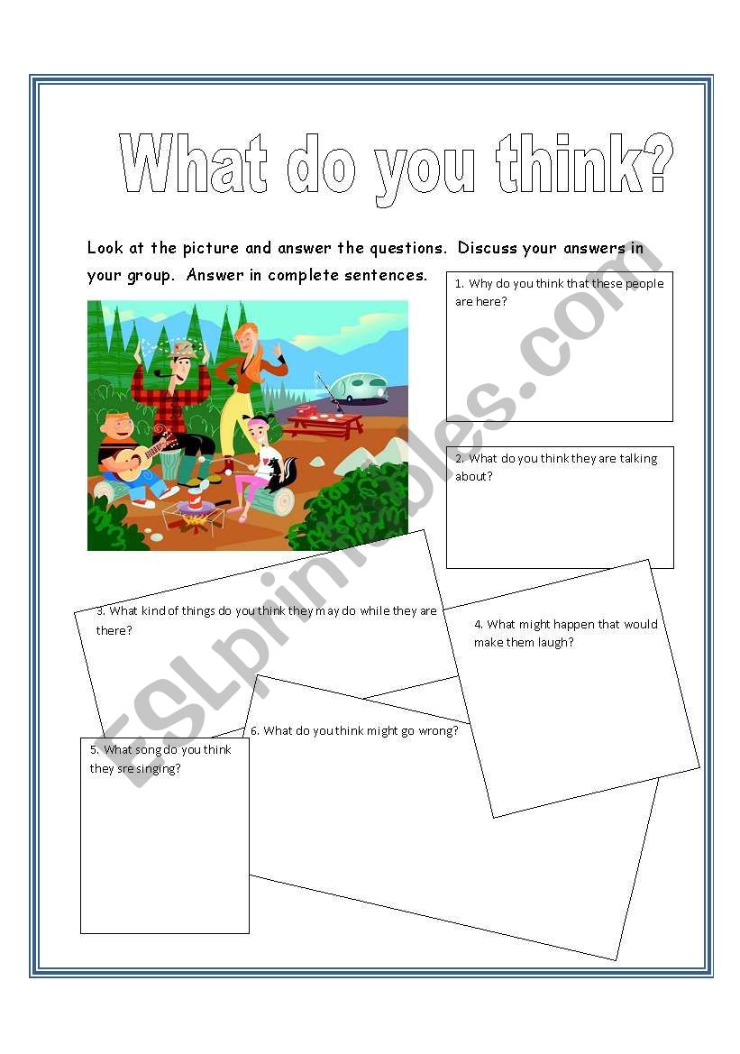 What do you think? worksheet