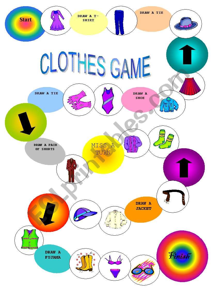 Clothes game worksheet