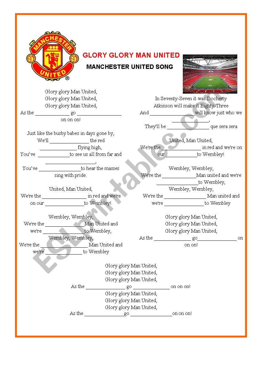 Football song3. Fill in the gaps.