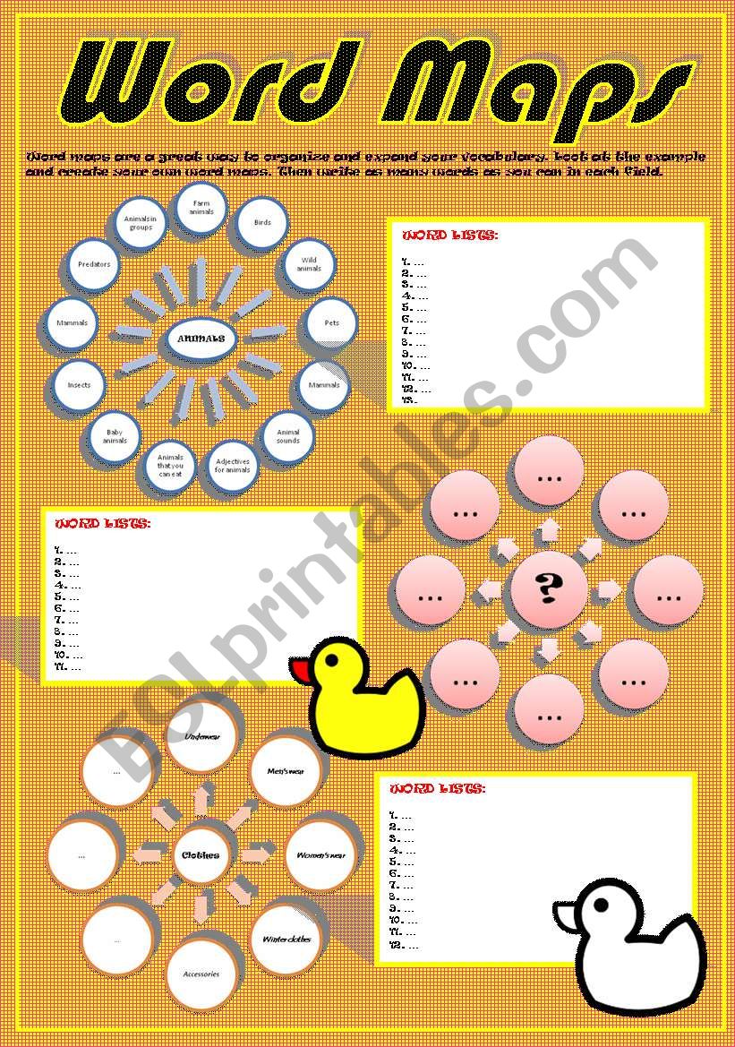 WORD MAPS worksheet