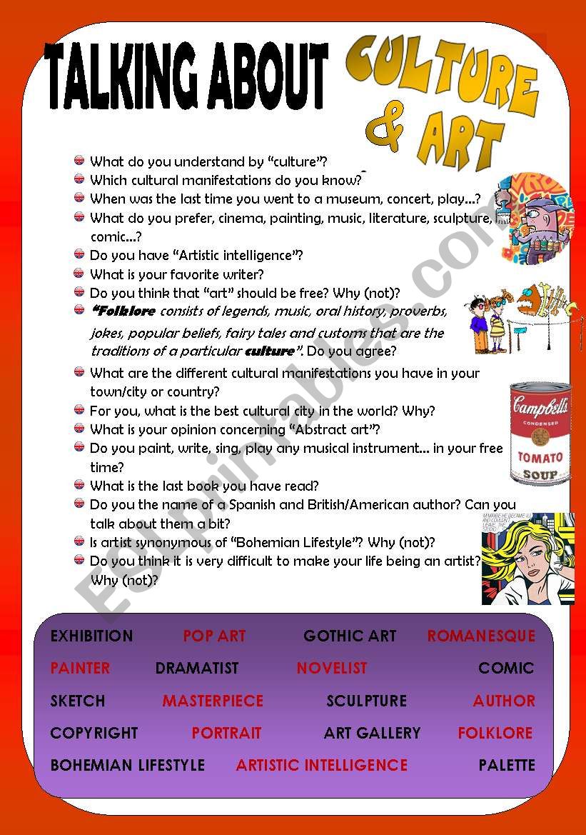 TALKING ABOUT CULTURE & ART worksheet