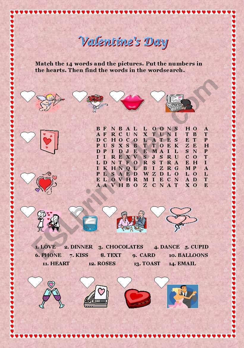 Valentines Day worksheet