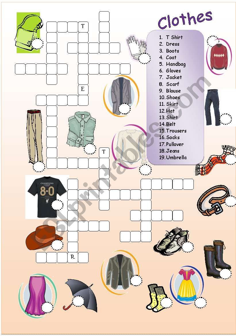 clothes worksheet